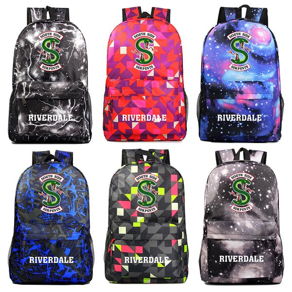 

fashion riverdale south side serpents boy girl book school bag women bagpack teenagers schoolbags men student backpack