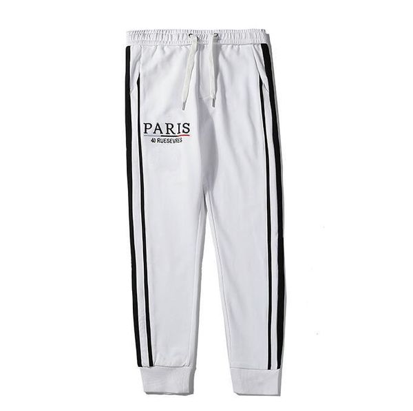 

mens luxury jogger pants branded drawstring sports pants high fashion black white colors side stripe designer joggers