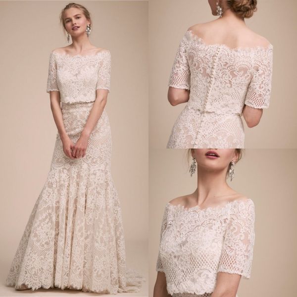

bhldn designer bridal jackets off shoulder lace bridal wraps coat ivory capes wrap bolero jacket half sleeve wedding dress, White