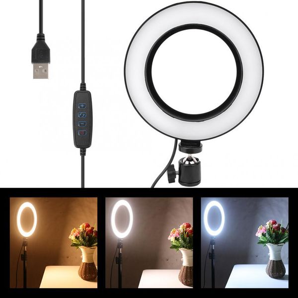 

selfie light 6inch usb led video light dimmable ring lamp for pgraphy selfie live studio ringlight new
