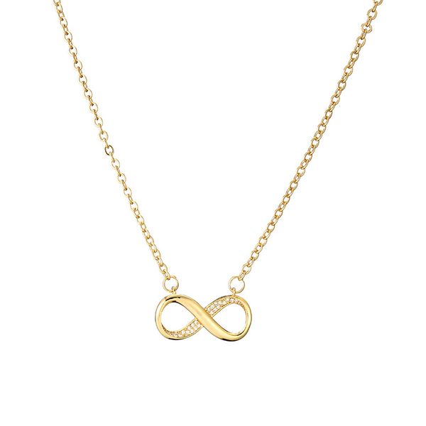 

infinity pendant necklaces for women gold-color choker charm rhinestone necklace fashion jewelry, Silver