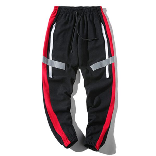 

men sweatpants men jogger sportswear pants casual elastic mens fitness workout pants skinny sweatpants trousers jogger, Black