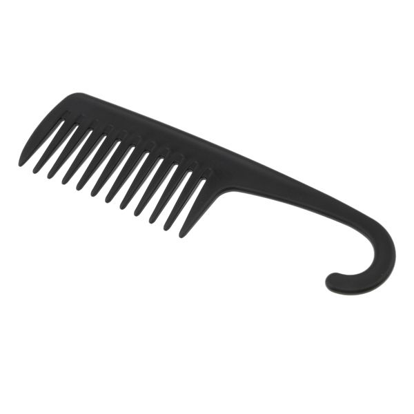 

shower hanging comb wide tooth comb wet dry hair detangling conditioning, Silver