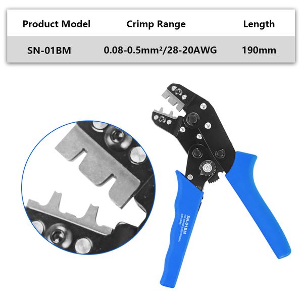 Freeshipping Sn-01Bm Xh2.54 Sm Plug Spring Clamp Pinza a crimpare Pinza a crimpare Awg28-20 Con 520Pcs Dupont 2.54Mm Pin Terminal Connectors