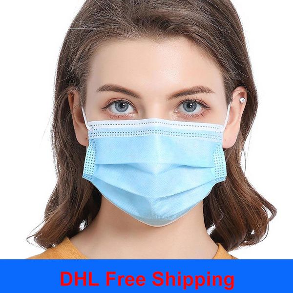 

DHL быстрой перевозки груза и свободный Shippig Моды Стоимости 3 слойные маски для лица синего Одноразового Дешевых оптового