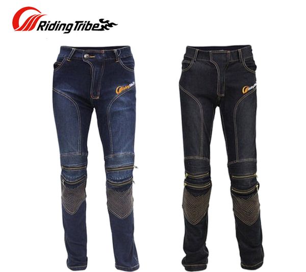 

2017 new riding tribe motorcycle jeans male motorcycle ride pants spring summer cross trousers motorbike racing pant of cotton, Black;blue