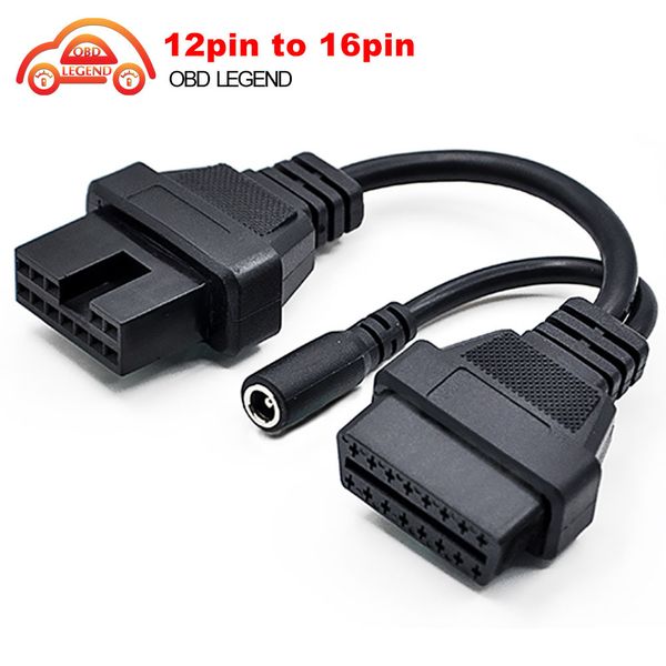 

obd 2 extension diagnostic tool obd ii cable for mitsubishi 12 pin to 16 pin female 12pin to 16pin obdii obd2 adapter connector