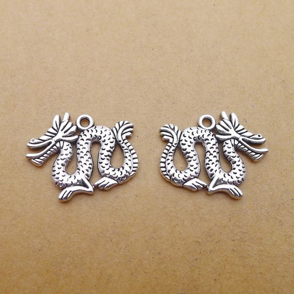 

b7713 20*24mm loong ancient silver combine gold product parts 100 individual / package 2.6 g, Bronze;silver