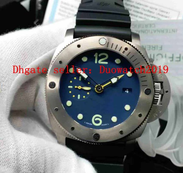 

mens luxury 47mm men's vsf v3 p9010 automatic movement blue special edition dial titanium case mens sapphire crystal edition swatch, Slivery;brown