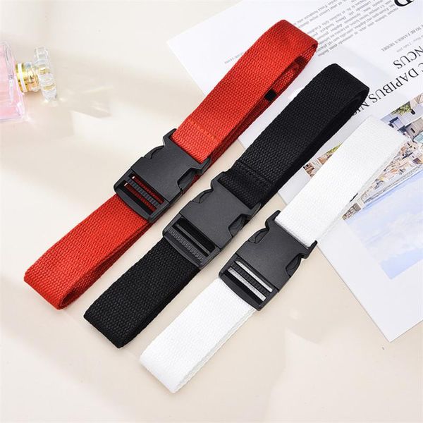 

fashion belt for women waist recrangle eye-splice metal buckle slim retro fabric accesories pants waistband for men red, Black;brown