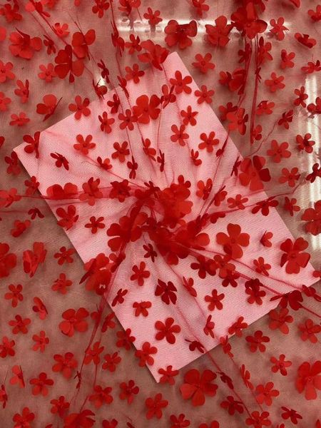 

new african lace fabric 2020 lace red bridal fabric with 3d applique nigerian gauze yyz787673, Pink;blue