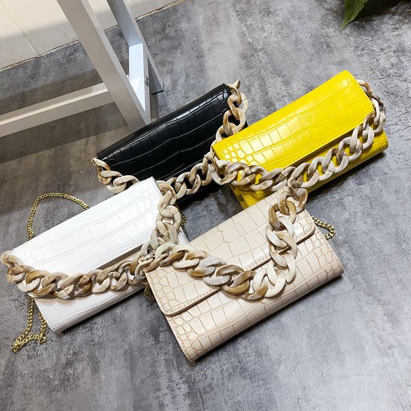 

2019 ladies hand bags bag women bag flap stone pattern chain messenger for women