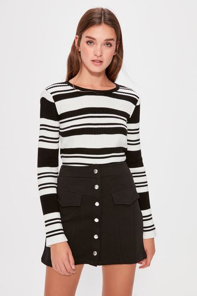 

trendyol black mini вязаная юбка twoaw20et0257