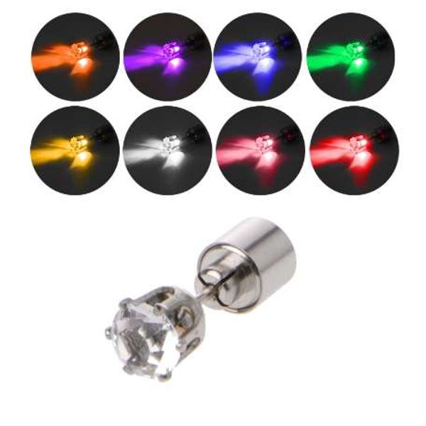 

shiny led color change stud earring light up flashing blinking earring dance party dress woman accessories, Golden;silver