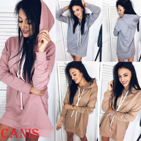 

womens long sleeve hoodie sweatshirt casual hooded jumper pullover, Black