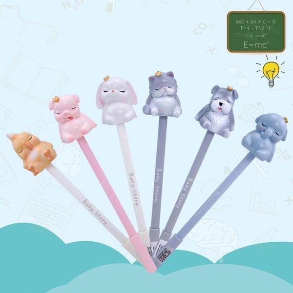 

1pc cute cat gel pens creative silicone neutral penskawaii writing pens novelty stationery school pink for girls supplies v1l2