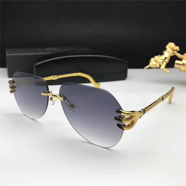 

new fashion designer women sunglasses 1069 irregular frameless with claws avant-garde popular models uv400 protection lens, White;black