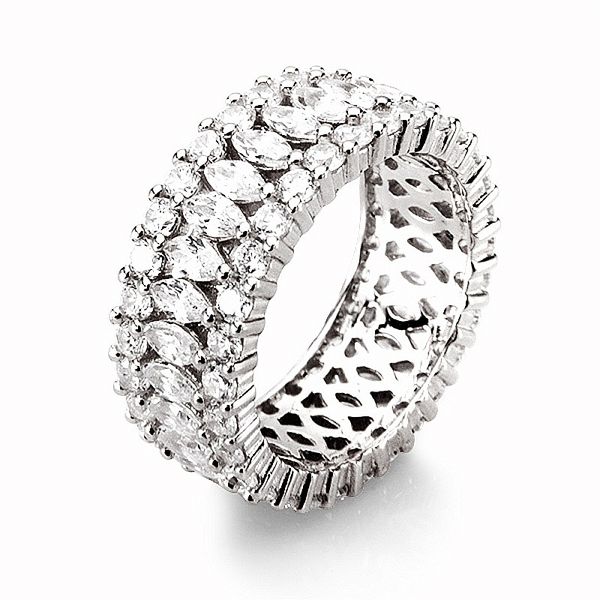 

luxury 925 sterling silver marquise brilliant cut cubic zirconia engagement wedding rings for women brand christmas gifts size 5-12, Slivery;golden