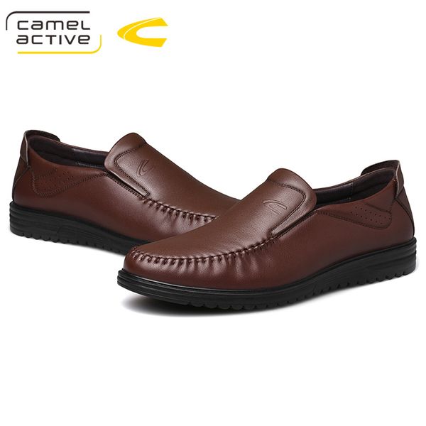 

active shoes men's camel new men's casual genuine leather cowhide sets business shoes soft comfortable light cushioning footwear n, Black