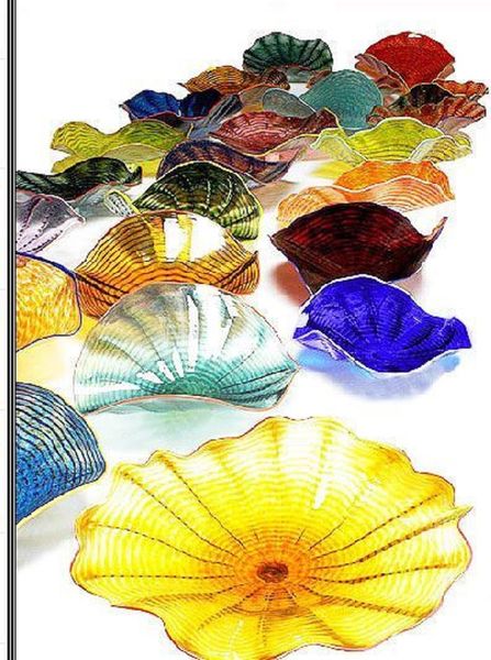 2020 Hot Sale Glass Wall Decorative Plates Modern Led Blown Glass