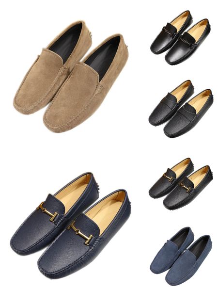 

new point beach catering mens loafers dress b22 genuine leather slip on flats suede shoes, Black