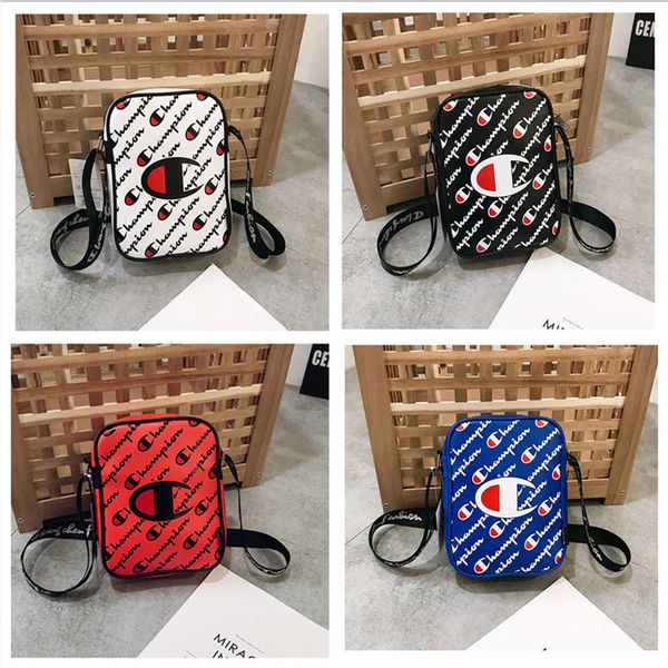 

champions letter crossbody messager bag men women shoulder bags pu designer fanny pack travel beach handbag sports waist chest bag totes hot, Black