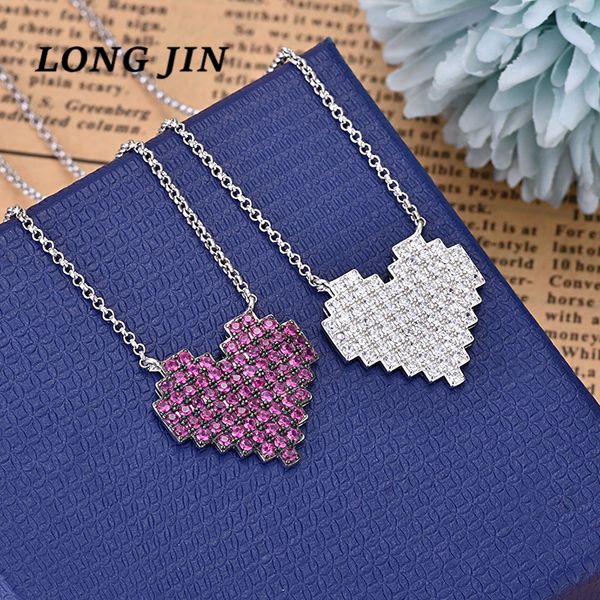 

european and american trend simple zircon love necklace adjustable fashion avant-garde ladies necklace holiday party jewelry, Silver