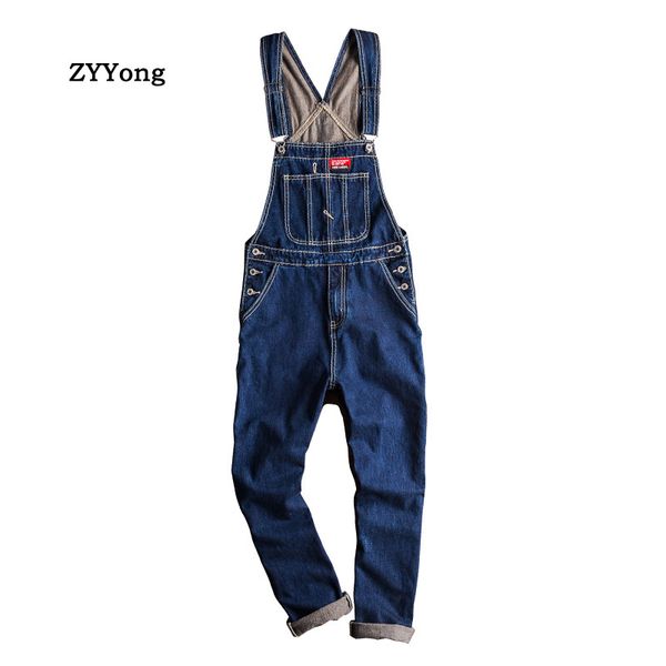 

2020 новый мужской тонкий нагрудник комбинезон повседневный рабочий комбинезон подтяжки комбинезоны синие джинсы, Blue