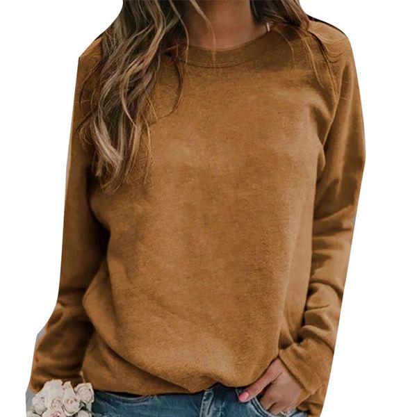 

5xl solid color round neck women hoodies autumn winter sweatshirt 2019 plus size long sleeve casual femme pullover, Black