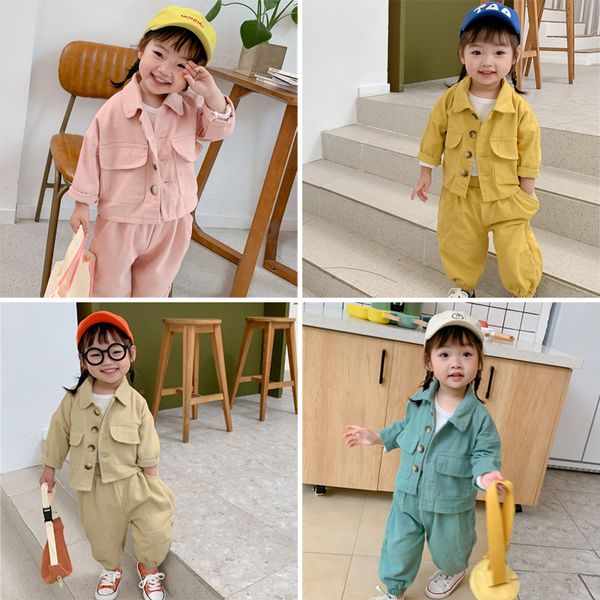 

2020 girls spring suit boys and girls casual jacket + long two-piece suit, White