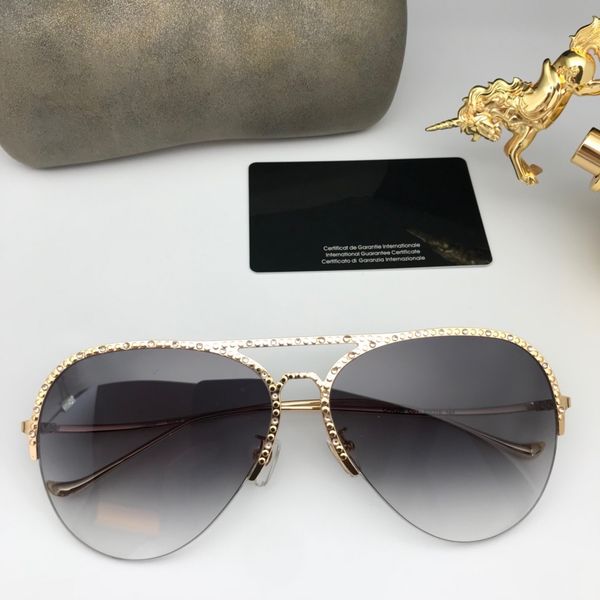 

new fashion designer luxury sunglasses for women metal half frame popular vintage pilot style eyewear 1019, White;black