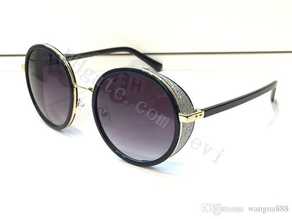 

2016 free ship новой мода sunglass женщин бренд марочная дизайнер круглая googles формы с зеркальным объективом блестящего камнем кожаной ра, White;black
