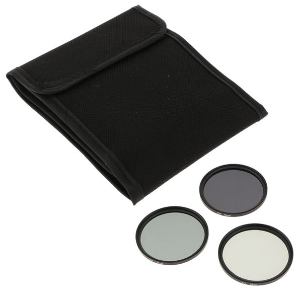 

58mm lens filter and accessory kit, includes: nd2 nd4 nd8 & pouch, fit for sony nex series,canon, nikon, panasonic etc dslr cameras
