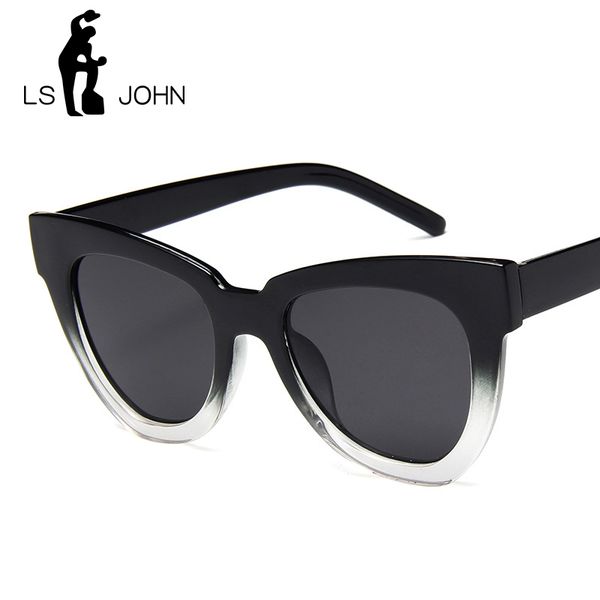 

ls john cat eye vintage sunglasses women 2020 fashion leopard sun glasses ladies eyewears uv400 goggles oval glasses, White;black