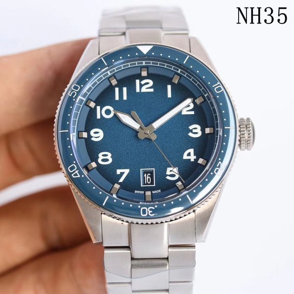 

wholesale luxury watch, nh35 movement, made of 361l stainless steel, 42mm, deep waterproof, man's automatic mechanical watch, delivery, Slivery;brown
