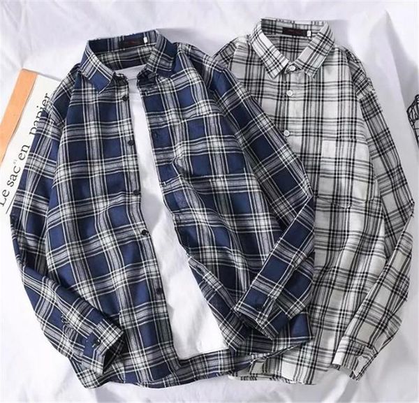 

casual shirts fashion pocket panelled long sleeve mens designer shirts casual males clothing plaid print mens, White;black