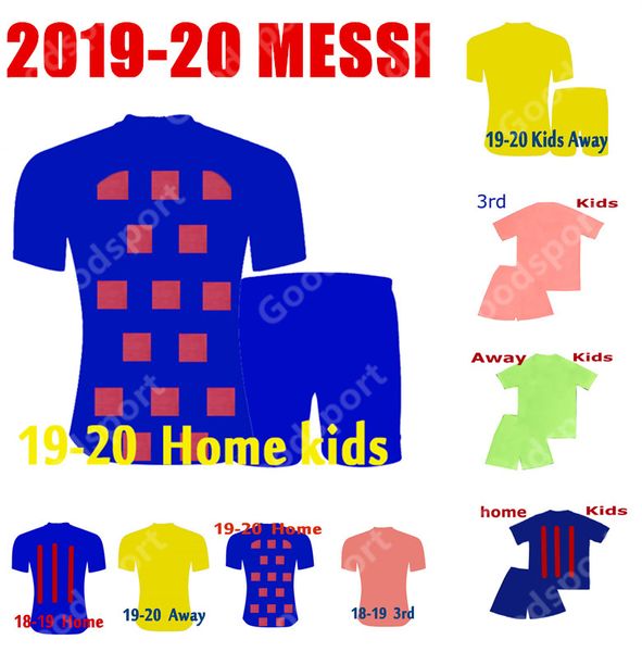 

kid kits 2020 men soccer jerseys football calcio futbol messi shirts children youth socks shorts sport pink pique coutinho dembele 2019, Black