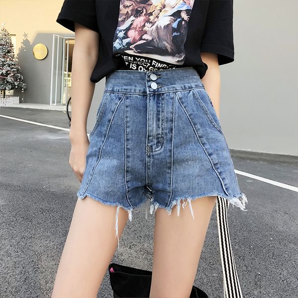 

denim with holes and high waist pants, White;black