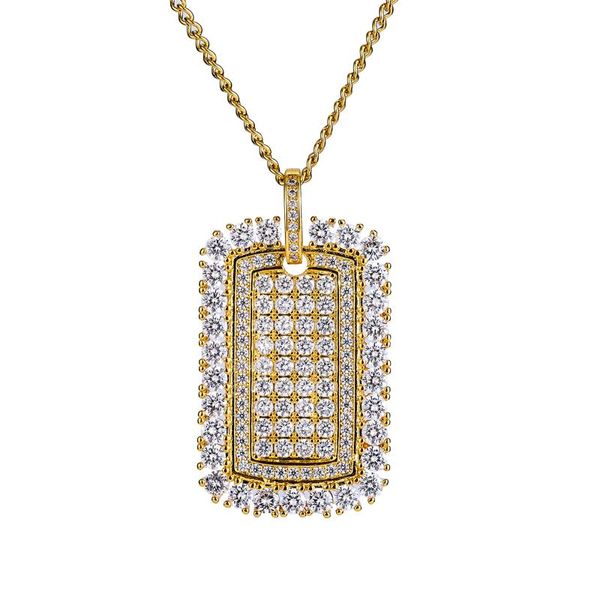 2020 Nova Dense Heavy Industry Colar Pingente Exército Hip Hop de luxo de jóias com diamantes colares para as mulheres presente de aniversário homens 2 cores