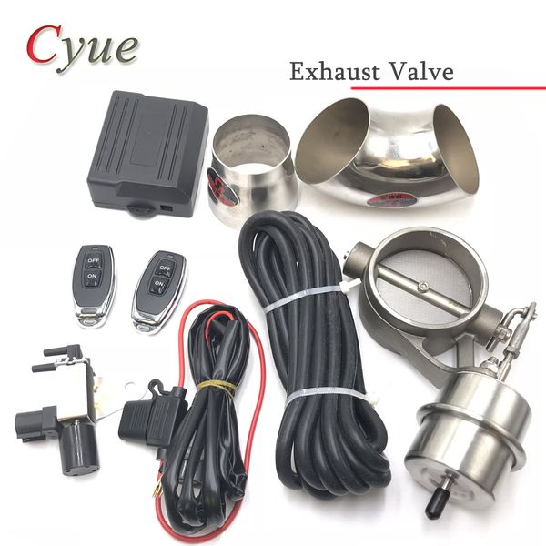 

car exhaust control valve set with vacuum actuator cutout pipe close style with wireless remote controller