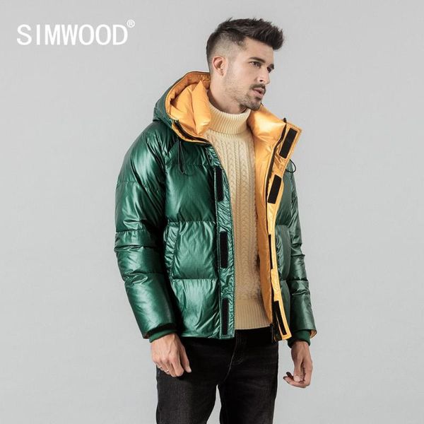 

simwood winter new 90% white duck down coats men warm short jackets brand clothing si980616, Black