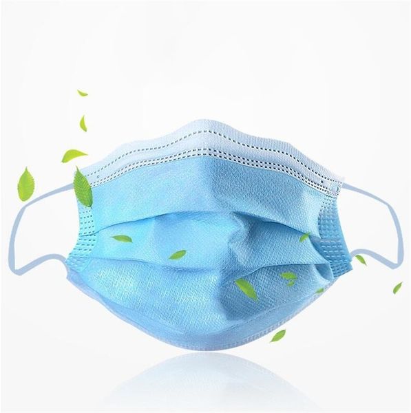 

pcs retail 50 shipping box 100 1 blue 3 ply mask face mask earloop non woven fabric prevent #617