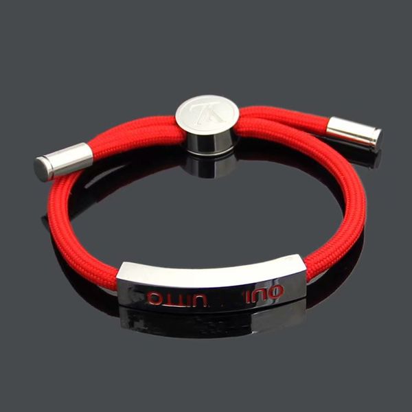 

fashion style lady pull type nylon cord rope bracelets with 18k gold enamel engrave letter pendants 3 color, Black