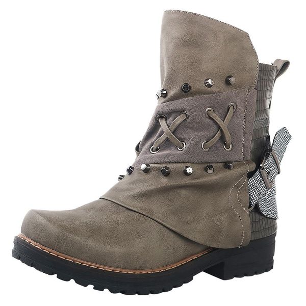 

buckle strap boots women pu leather sqaure heel short boots side zipper casual large size shoes botas mujer invierno 2019, Black