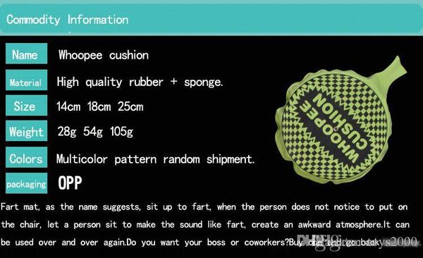 

wholesale-stock funny prank whoopee cushion jokes gag fart pad fashion trick novelty toy for children ing