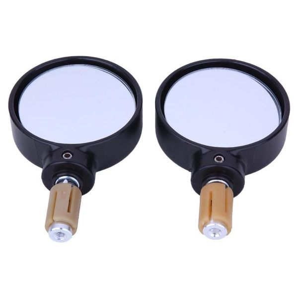 

1 pair of black motorcycle handle bar end rearview side mirrors