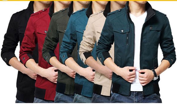 

2019 мужская мода куртки осень зима сыпучие стенд воротник мужская top 5 имеющийся цвет вскользь куртки 4xl доступно, Black;brown