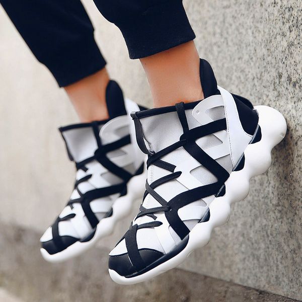

couple models high-sneakers training basketball shoes outdoor jogging shoes wear casual breathable zapatos hombre, Black