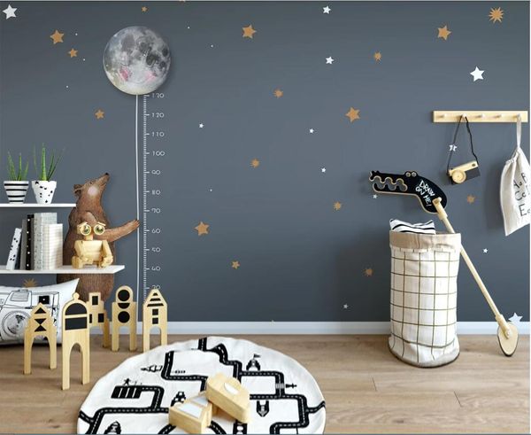 

3d p wallpaper custom mural simple cartoon bear moon children's room background wall wallpaper for walls 3 d