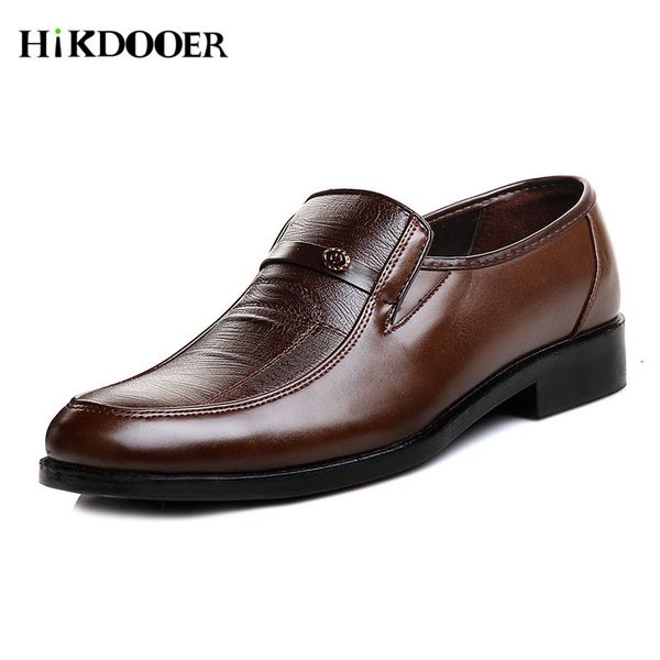 

new arrival men leather slip on shoes round toe summer footwear male office work shoes sapato social masculino, Black